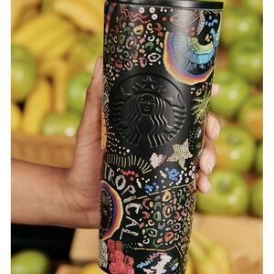 Starbucks x Farm Rio NWT Metal Hot or Cold Graffiti Floral Straw Tumbler 24oz